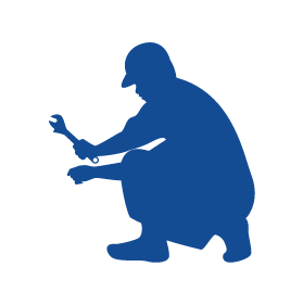 DALL·E 2024-01-30 21.28.53 - An icon for 'Unlimited Repair Visits' for an EcoCute repair service landing page. The design features a black silhouette of a repair technician with a.png