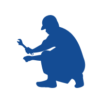 DALL·E 2024-01-30 21.06.58 - An icon for 'Service Call Fee' for an EcoCute repair service landing page. The design features a black silhouette of a repair technician in a van, sym.png